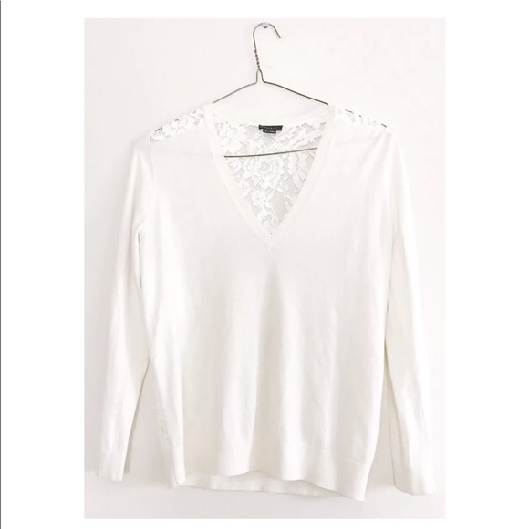 Theory Women’s White Eyelet Sweater Sz S/P - Picture 1 of 6